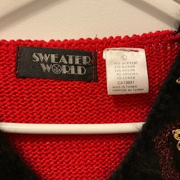 Vintage 80’s/90’s  Granny core Red Sweater - Picture 6 of 6